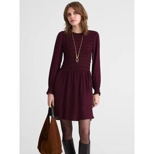 Madewell | NWT Smocked Mini Dress in Dark Pomegranate | Sz XL
